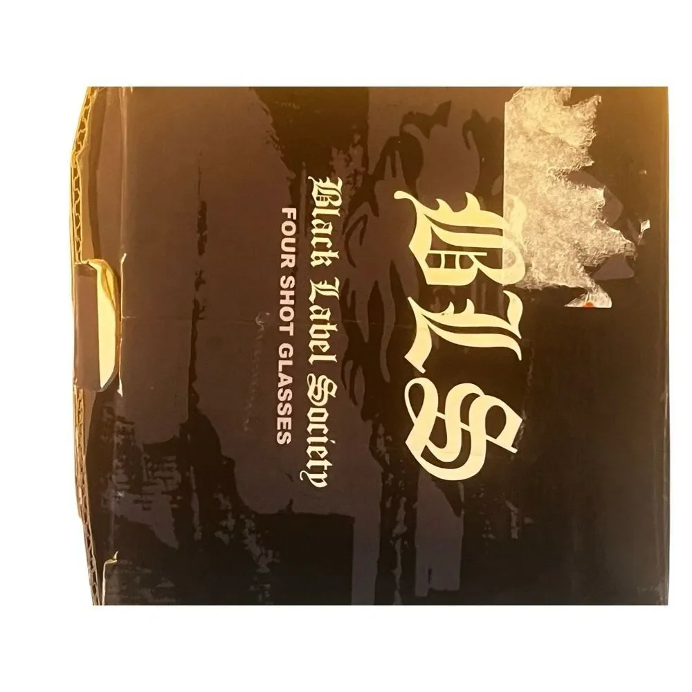 BLACK LABEL SOCIETY BLS FOUR SHOT GLASSES 2 -SKULL LOGO 2 -DEATH BEFORE DISHONOR